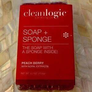 Cleanlogic Soap + Sponge. Peach berry